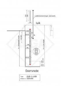 Gevelaldder voor dakluik typ GLB-1 LUIK