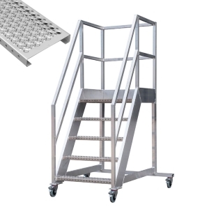Bordestrap aluminium van alga met open antisliptrede . Maatwerk mogelijk