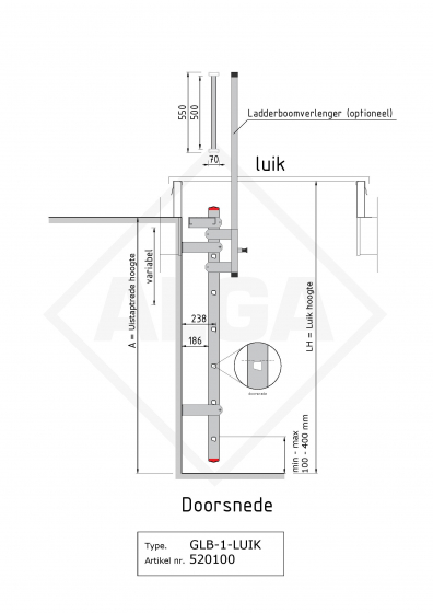 Gevelladder GLB-107-LUIK