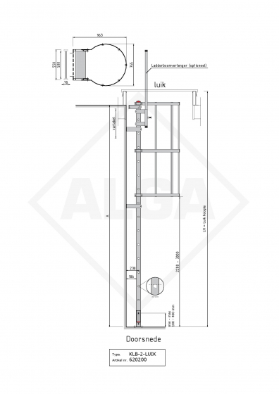 Kooiladder LUIK-KLB-220