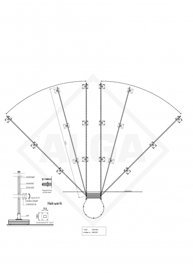 Hekwerk universeel lengte 4,10 meter (set)