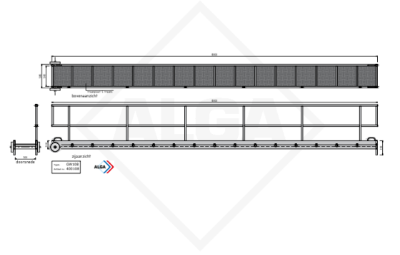 Aluminium gangway 8 meter (binnenvaart)