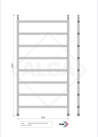 Opbouwframe 8 sporten breed