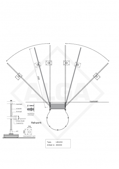 Hekwerk universeel lengte 2,10 meter (set)