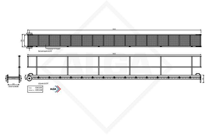 Gangway binnenvaart kopen? Gangway 8 meter NEN-EN 526