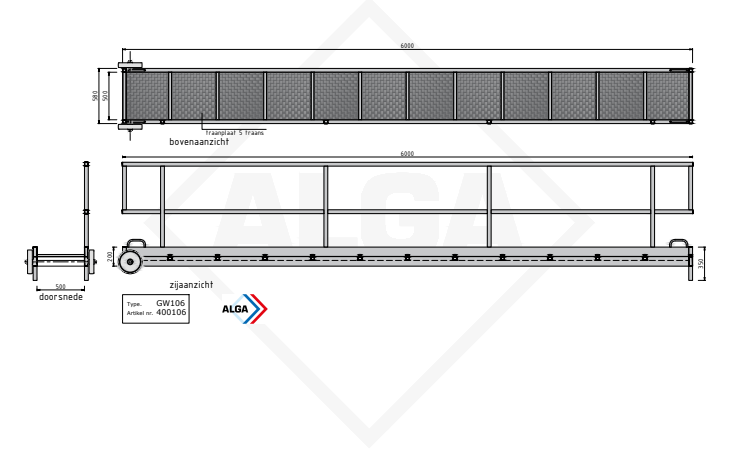 Gangway binnenvaart kopen? Gangway 6 meter NEN-EN 526
